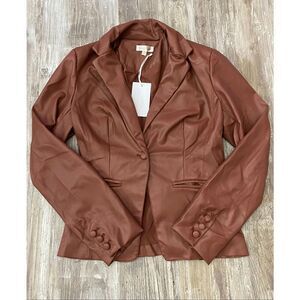 Rosevelvet Faux Leather Jacket Blazer Sz Small